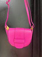 Сумка Virginia Conti жіноча італійська шкіряна фуксія клатч яскрава маленька через плече крос-боді Італія