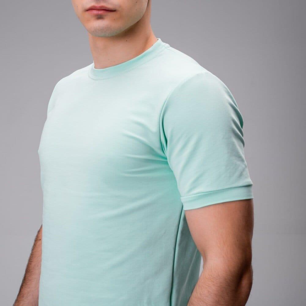 Мужская футболка базовая однотонная ментоловая Pobedov Nebo - фото 5 - id-p1868212366