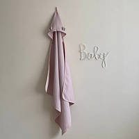 Полотенце уголок для новорожденного из вафельной ткани, детское полотенце хлопковое с уголком лила 90*100 с