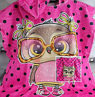 Дитячий пляжний пончо 60×120 рушник з капюшоном бавовняне яскраве Туреччина