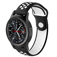 Ремешок силиконовый BeWatch для смарт-часов Samsung Gear S3 Черно-Белый (1020112.2)