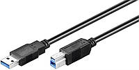 Кабель принтера Goobay USB3.0 A-B M/M 1.8m 2xShielded AWG28 Cu UL-Certifik. чорний (75.09.3655)