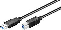 Кабель принтера Goobay USB3.0 A-B M/M 1.8m 2xShielded AWG28 Cu UL-Certifik. чорний (75.09.5655)