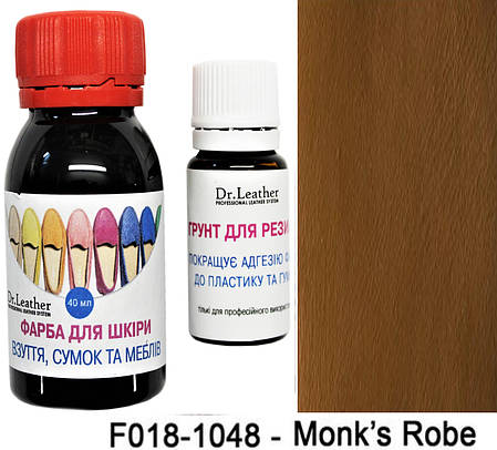 Водостійка фарба для підошви, авто пластику, каблуків та шкіри 40 мл."Dr.Leather" Monks Robe (Махагон коричневий), фото 2