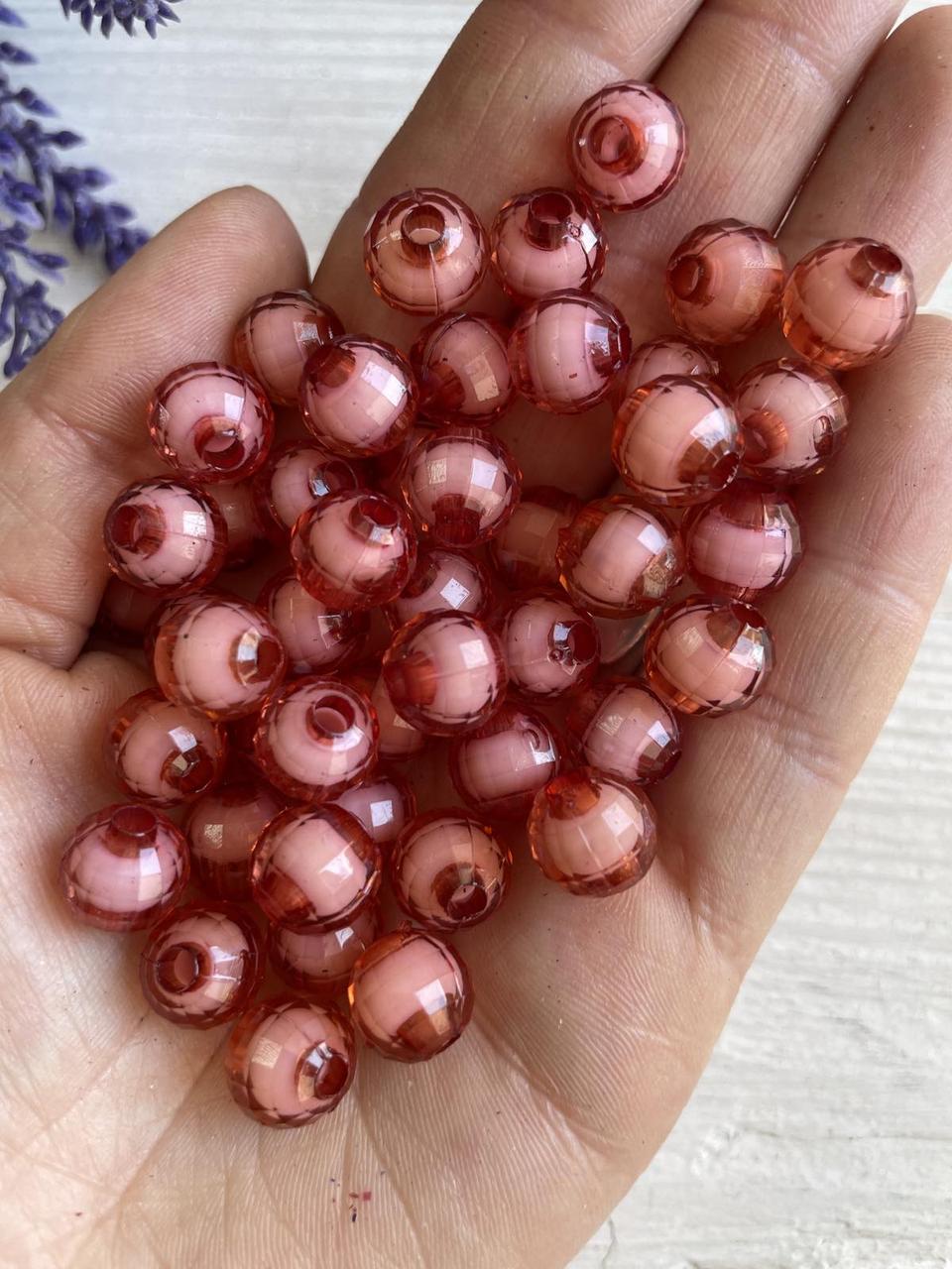 Намистини круглі " Цукерочки" 10 мм, темна пудра  500 грамів