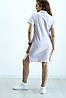 Плаття жіноче трикотажне на літо тканина "Лакоста" комір поло колір білий, фото 5