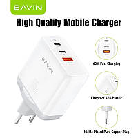 Адаптер BAVIN 65W для швидкої зарядки 3 в 1