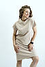 Плаття жіноче трикотажне на літо тканина "Лакоста" колір бежевий, фото 8