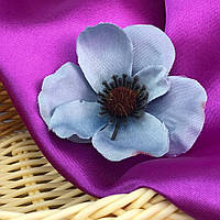 Искусственный цветок Мак 7 см - голубой