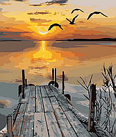 Картина за номерами Захід сонця на озері 40х50 см GS575 (Strateg)