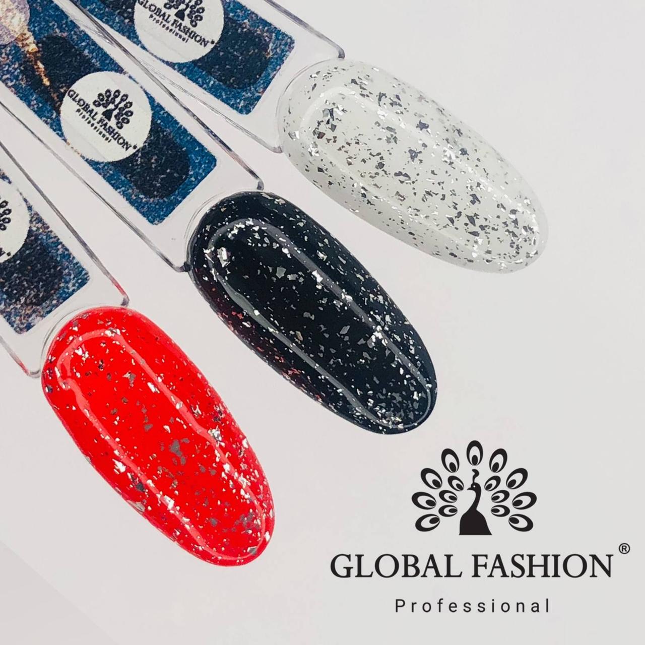 Топ без липкого шару Silver Foil для нігтів Global Fashion Алмазний 12 мл