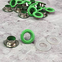 Люверс (Блочка) с пластиковым кольцом - зеленые D8мм (50шт)