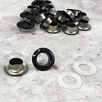 Люверс (Блочка) с пластиковым кольцом - черные D8мм (50шт)