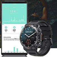 Смарт чоловічий годинник з фітнес трекером UWatch K56  Чорний