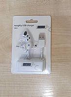 Кабель зарядний Usb to Type-C PD 1m білий із прикольною рухомою собачкою