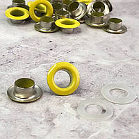 Люверс (Блочка) с пластиковым кольцом - желтые D8мм (50шт) ШВ