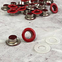Люверс (Блочка) с пластиковым кольцом - красные D8мм (50шт)
