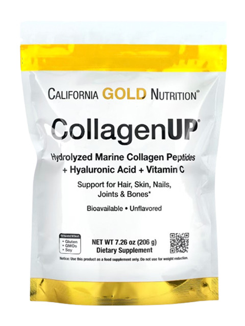 Морской коллаген+витаминC+гиалуроновая к-та California Gold Nutrition CollagenUP 206г США - фото 1 - id-p1868207569