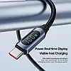 Кабель Toocki PD 100w Fast Charge Type-C to Type-C / 480Mbps / 1м / з дисплеєм Brown, фото 5