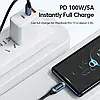 Кабель Toocki PD 100w Fast Charge Type-C to Type-C / 480Mbps / 1м / з дисплеєм Brown, фото 6
