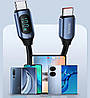 Кабель Toocki PD 100w Fast Charge Type-C to Type-C / 480Mbps / 1м / з дисплеєм Brown, фото 7