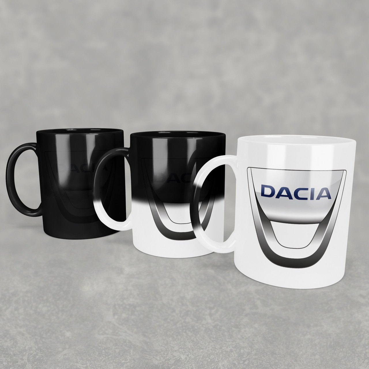 Чашка-хамелеон з маркою авто Dacia / Дача. Найкращий подарунок чоловіку, фото 1