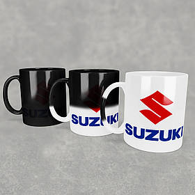 Чашка-хамелеон з маркою авто Suzuki / Сузукі. Найкращий подарунок чоловіку
