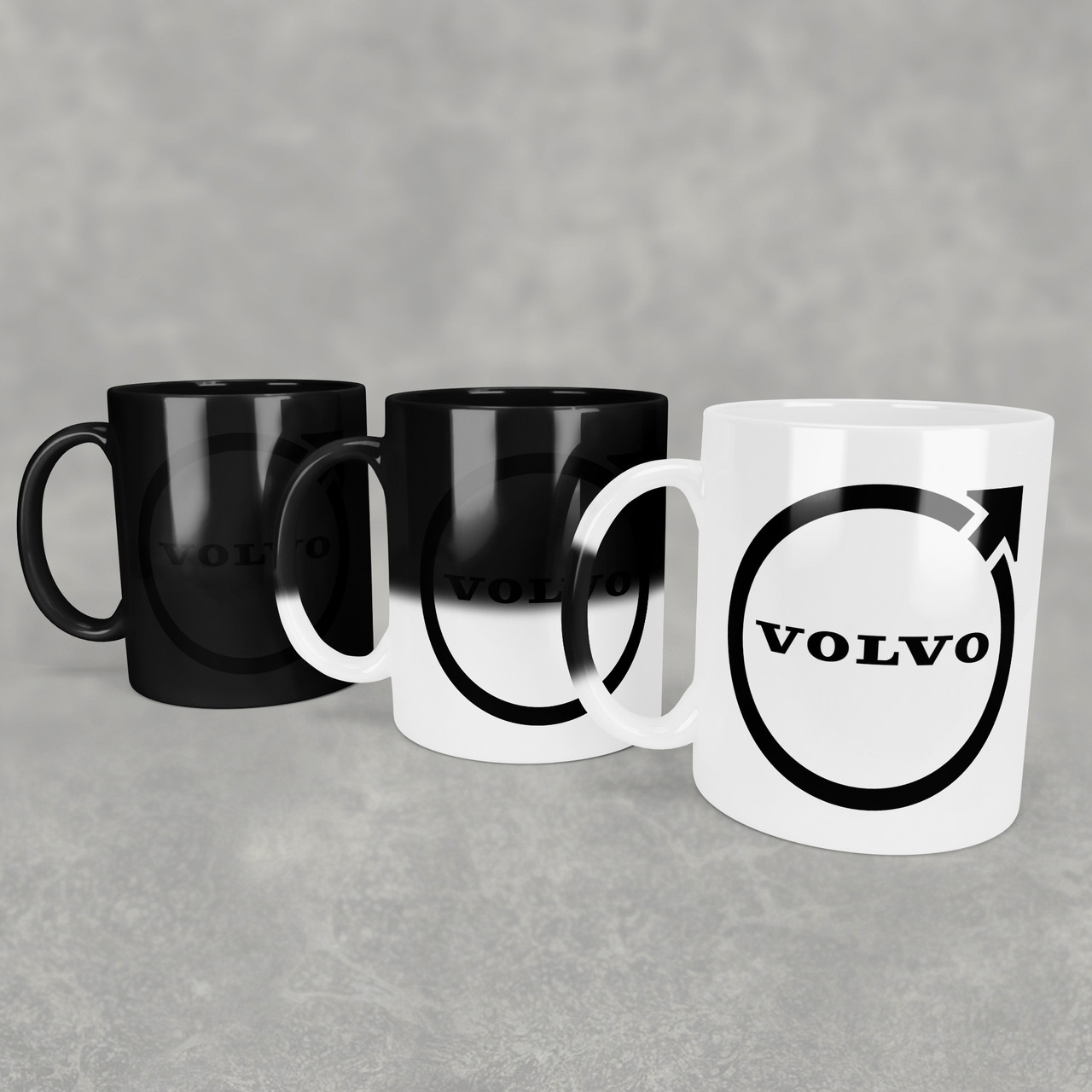 Чашка-хамелеон з маркою авто VOLVO / Вольво. Найкращий подарунок чоловіку, фото 1