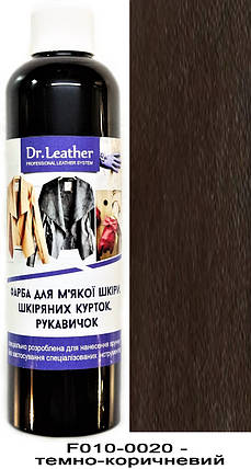 Фарба для м'якої шкіри 250 мл."Dr.Leather" Touch Up Pigment Темно-коричневий, фото 1