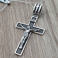 Масивний срібний хрестик. Чоловічий православний хрест зі срібла 925
