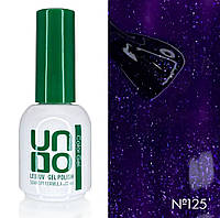 Гель-лак UNO для дизайну нігтів №125 12мл Фіолетовий з блискітками