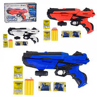 Пистолет бластер игрушечный (3 цвета, с орбизами и мягкими шарами, лазерный прицел)