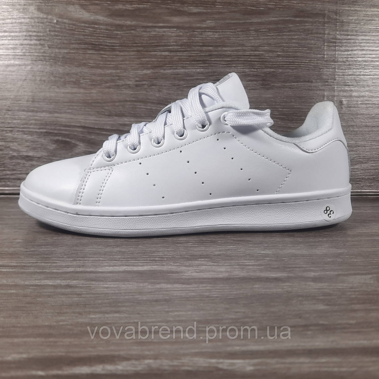 Кросівки жіночі шкіряні Adidas Stan Smith.Білі жіночі кеди кросівки.