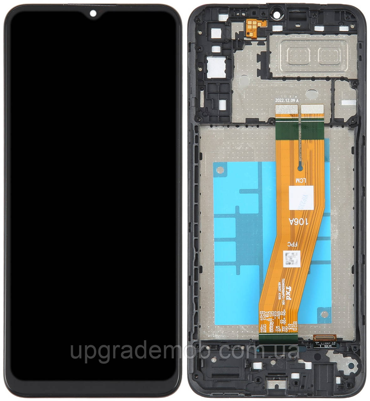 Дисплей модуль тачскрин Samsung A042 Galaxy A04e чорний оригінал з рамкою