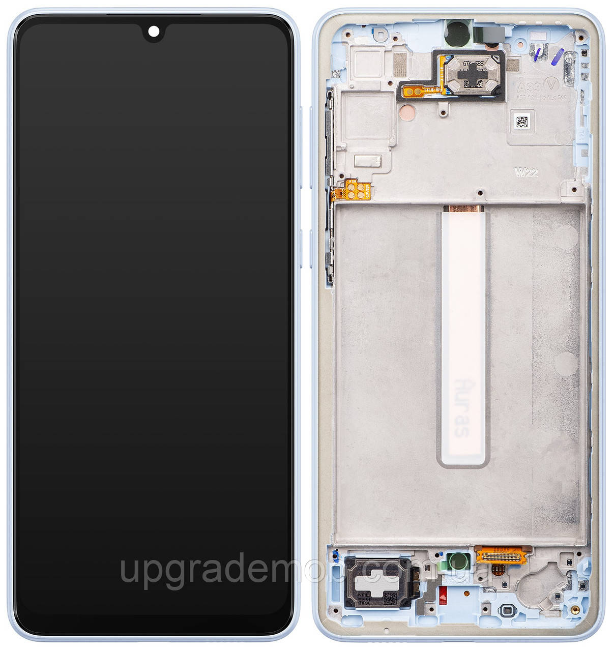 Дисплей модуль тачскрин Samsung A336 Galaxy A33 5G чорний TFT без функції відбитка пальця з рамкою блакитного