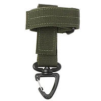 Карабін Molle тактичний E-Tac LP-411A Green військовий арміський для ременя рюкзака пояса