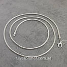 Жіночий срібний ланцюжок Снейк тонда змійка. Біла кругла цепочка на шию срібло 925, фото 10
