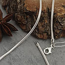 Жіночий срібний ланцюжок Снейк тонда змійка. Біла кругла цепочка на шию срібло 925 50 см, фото 7