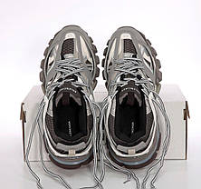 Жіночі кросівки Balenciaga Track Grey Баленсіага сірі шкіра текстиль багатошарова підошва демісезон, фото 4