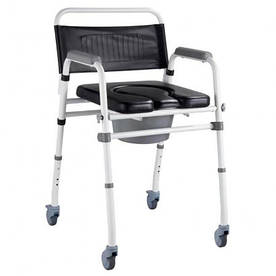 Складний стілець-туалет з м'яким сидінням на колесах - OSD-2110QAB
