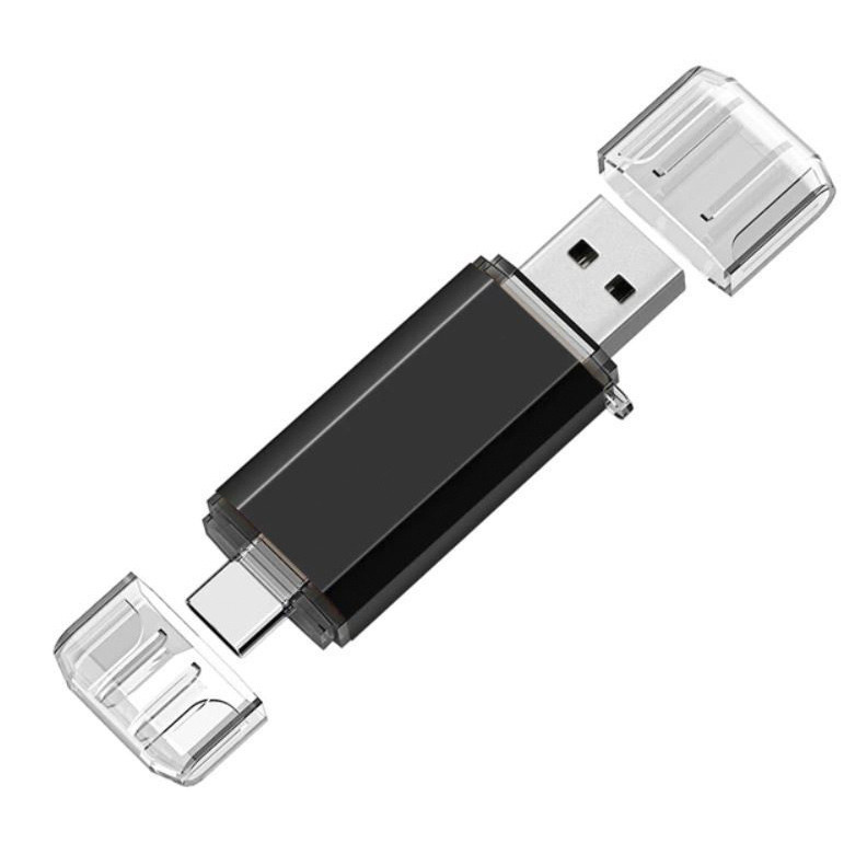 64GB флешка двостороння USB 3.1 + Type-C, 135/78 мБ читання / запис, чорна, флеш пам'ять накопичувач OTG