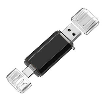 64GB флешка двостороння USB 3.1 + Type-C, 135/78 мБ читання / запис, чорна, флеш пам'ять накопичувач OTG