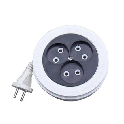 Підзавжувач 2*0.75 мм (рулетка) 3 розетки 3 метри Світлоприлад, фото 1