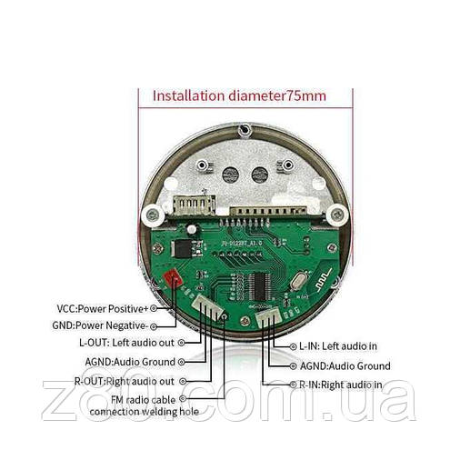 Вбудовуваний MP3 плеєр Bluetooth FM радіо USB microSD 5-12В, фото 2
