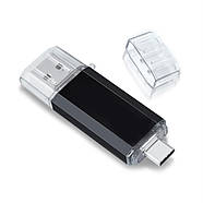64GB флешка двостороння USB 3.1 + Type-C, 135/78 мБ читання / запис, чорна, флеш пам'ять накопичувач OTG, фото 4
