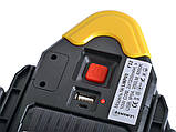 Прожектор світлодіодний 10W COB 350Lm 6500K IP54 жовто-чорний з USB і акум. LEMANSO, фото 4