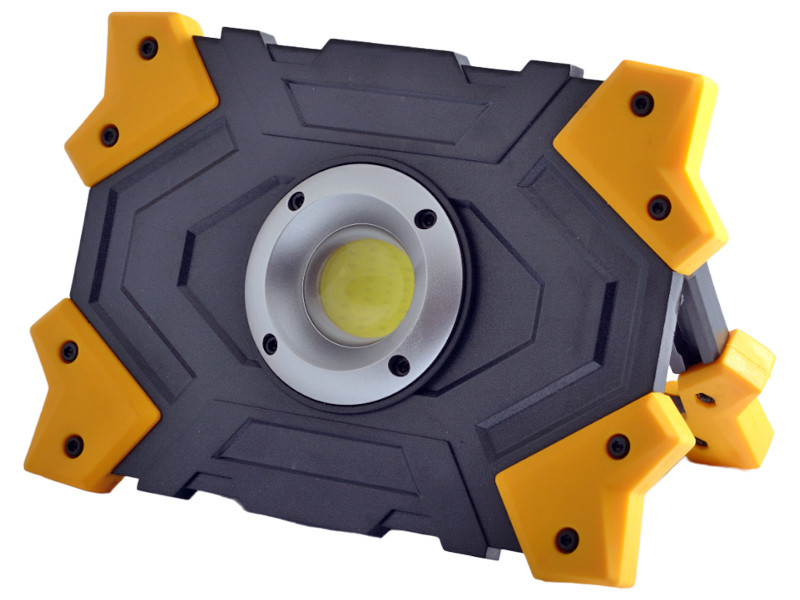 Прожектор світлодіодний 10W COB 930Lm 6500K IP44 жовтой-чорний з акум. LEMANSO