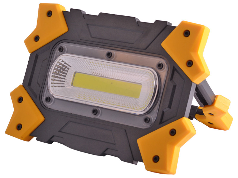 Прожектор світлодіодний 10W COB 930Lm 6500K IP44 жовтой-чорний з акум. LEMANSO