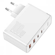 МЗП Baseus GaN2 Pro Quick Charger 100W (2Type-C + 2USB) white, фото 5