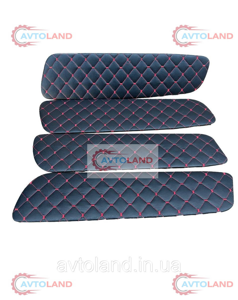 ВСТАВКИ В ДВЕРИ СЛАВУТА ЧЕРНЫЕ РОМБ КРАСНАЯ НИТЬ, фото 1